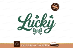 Lucky Design With Shamrocks And Bow Product Image 1