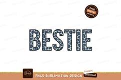 Bestie Leopard Print Sublimation Png Design Product Image 1