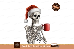 Skeleton Christmas Mug Sublimation Png Design Product Image 1