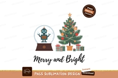 Robot In Snow Globe Christmas Vector Product Image 1