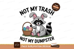 Easter Raccoon Bunny Ears Sublimation Design Product Image 1