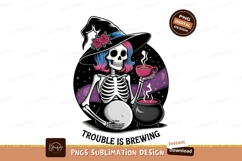 Pregnant Witch Skeleton With Potion And Coffee Product Image 1