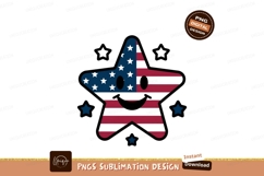 American Flag Star Smiling Cartoon Illustration Product Image 1