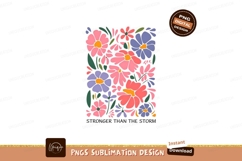 Pink And Blue Floral Vector Arrangement Sublimation Product Image 1