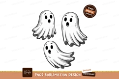 Cute Cartoon Ghosts Halloween Holiday Sublimation Png Product Image 1