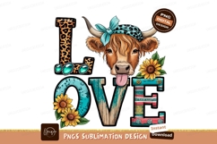 Cow Sublimation Png Love Design Artwork Product Image 1