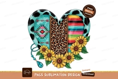Wild Heart With Sunflower Sublimation Png Product Image 1