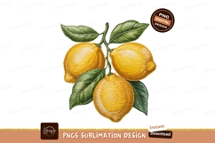 Three Lemons Branch Sublimation Png File Product Image 1