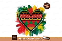 Juneteenth Heart Design Sublimation Png Template Product Image 1