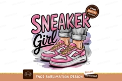 Pink Sneakers Girl Illustration Sublimation Png Product Image 1