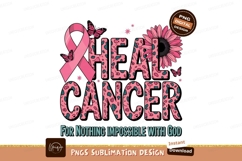 Heal Cancer With Pink Ribbon And Flower Product Image 1