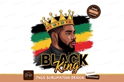 Black King Cartoon Illustration Sublimation Png Product Image 1