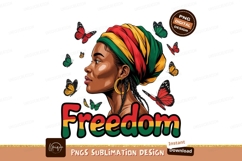 Black Woman Freedom Graphic With Butterflies Product Image 1