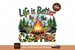 Campfire Scene With Marshmallows Sublimation Png Product Image 1