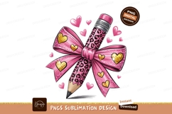 Decorative Pencil With Hearts And Pink Bow Product Image 1