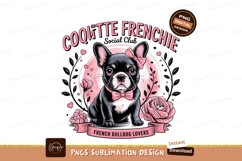 Adorable French Bulldog With Flowers Graphic Product Image 1