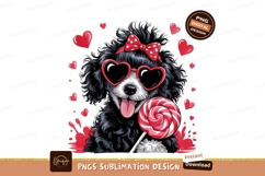 Valentine Dog Lollipop Heart Glasses Illustration Product Image 1