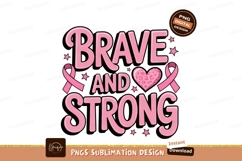 Breast Cancer Awareness Brave Strong Graphic Art Product Image 1