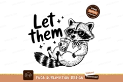 Raccoon Relaxing With Bubble Tea Graphic Product Image 1