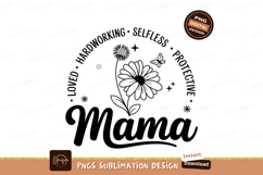 Mama Graphic With Flowers Sublimation Png Product Image 1