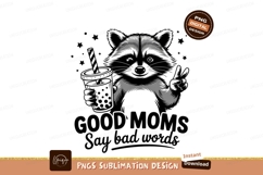 Raccoon With Bubble Tea Sublimation Png Product Image 1