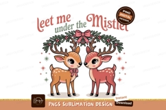 Cute Christmas Reindeer Mistletoe Sublimation Png Product Image 1