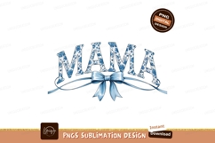 Floral Mama With Bow Sublimation Png Product Image 1