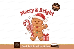 Gingerbread Man Merry Christmas Sublimation Png Product Image 1