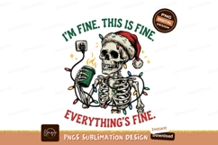 Humorous Christmas Skeleton Sublimation Png Illustration Product Image 1