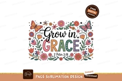 Grow In Grace Floral Sublimation Design Product Image 1