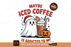 Spooky Ghost Christmas Iced Coffee Design Product Image 1