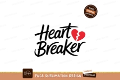 Heartbreaker Text With Broken Heart Clipart Product Image 1