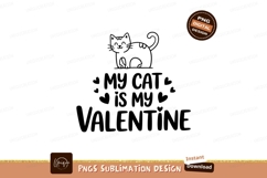 Cute Cat Valentine Sublimation Png Design Product Image 1