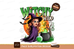 Witch Cartoon With Potion And Cauldron Product Image 1