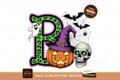 Halloween B Initial Spooky Elements Art Product Image 1