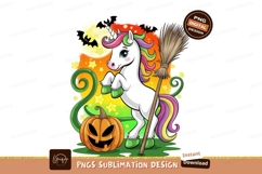 Cartoon Unicorn Halloween Night Celebration Product Image 1