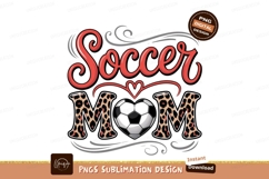 Soccer Mom Leopard Heart Sublimation Png Product Image 1