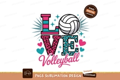 Love Volleyball Sublimation Design Graphic Product Image 1