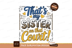 Volleyball Sister Sublimation Design Illustration Product Image 1