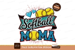 Softball Mama Graphic Art Sublimation Png Product Image 1