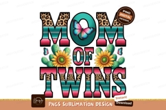 Mom Of Twins Colorful Design Product Image 1