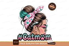 Cat Mom Graphic Design Messy Bun Product Image 1