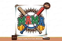 Mama Baseball Leopard Print Design Product Image 1