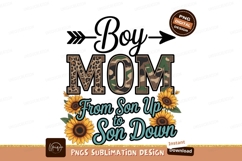 Boy Mom Sublimation Design Sunflowers Product Image 1