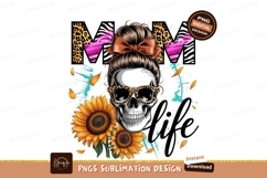 Mom Life Skull Sunflowers Design Product Image 1