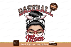 Baseball Mom Messy Bun Design Product Image 1