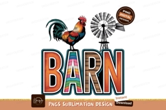 Barn Rooster Windmill Sublimation Png Product Image 1