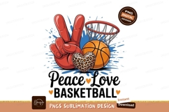 Basketball Peace Love Sublimation Png Product Image 1