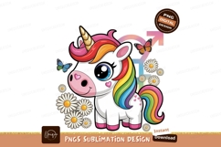 Rainbow Unicorn Cartoon Vector Design Product Image 1