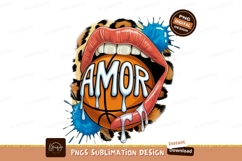 Amor Basketball Lips Sublimation Png Product Image 1